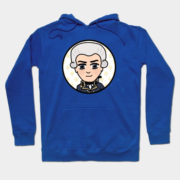 Patriot Portrait - Chibi Marquis de la Fayette Hoodie by Aeriskate